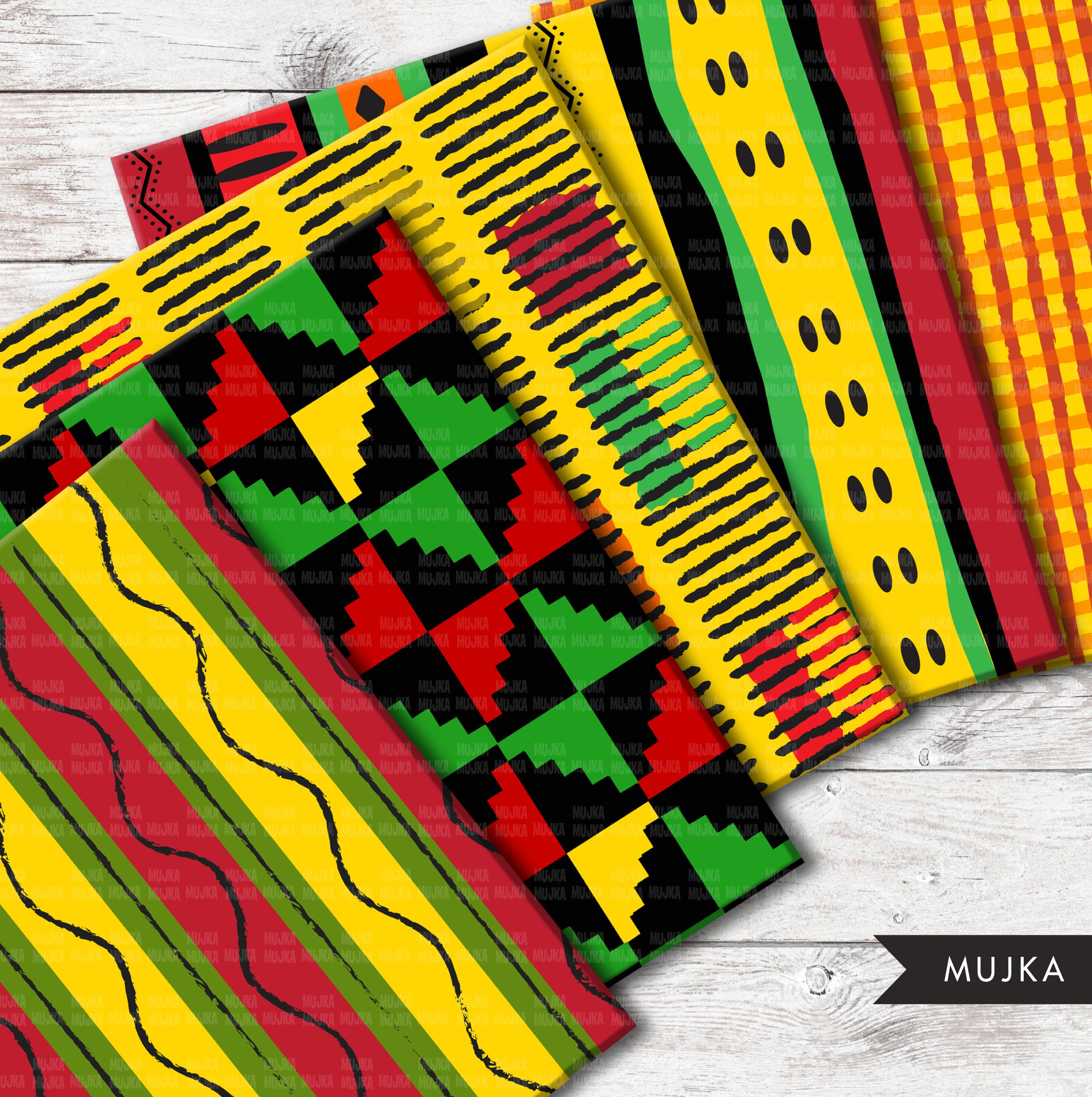 Maasai Colors Collection Digital African Patterns No Paper 