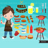 Grillmaster, BBQ Clipart Bundle, Picnic graphics, Best friends clipart, summer bbq, sublimation png, black girl, black boy, birthday png