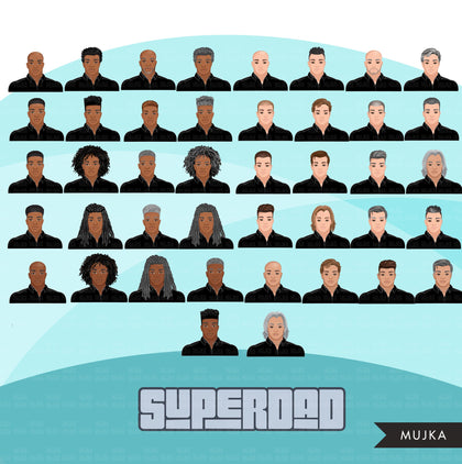 Father's Day clipart Bundle, super dad designs, fathers day sublimation designs, man with goatee, dad shirt, super dad, shirt graphics png