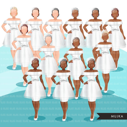 Wedding png, Bridal clipart, Fashion Clipart, sublimation designs, digital art, Black bride, Asian bride, Latino bride graphics, bride png