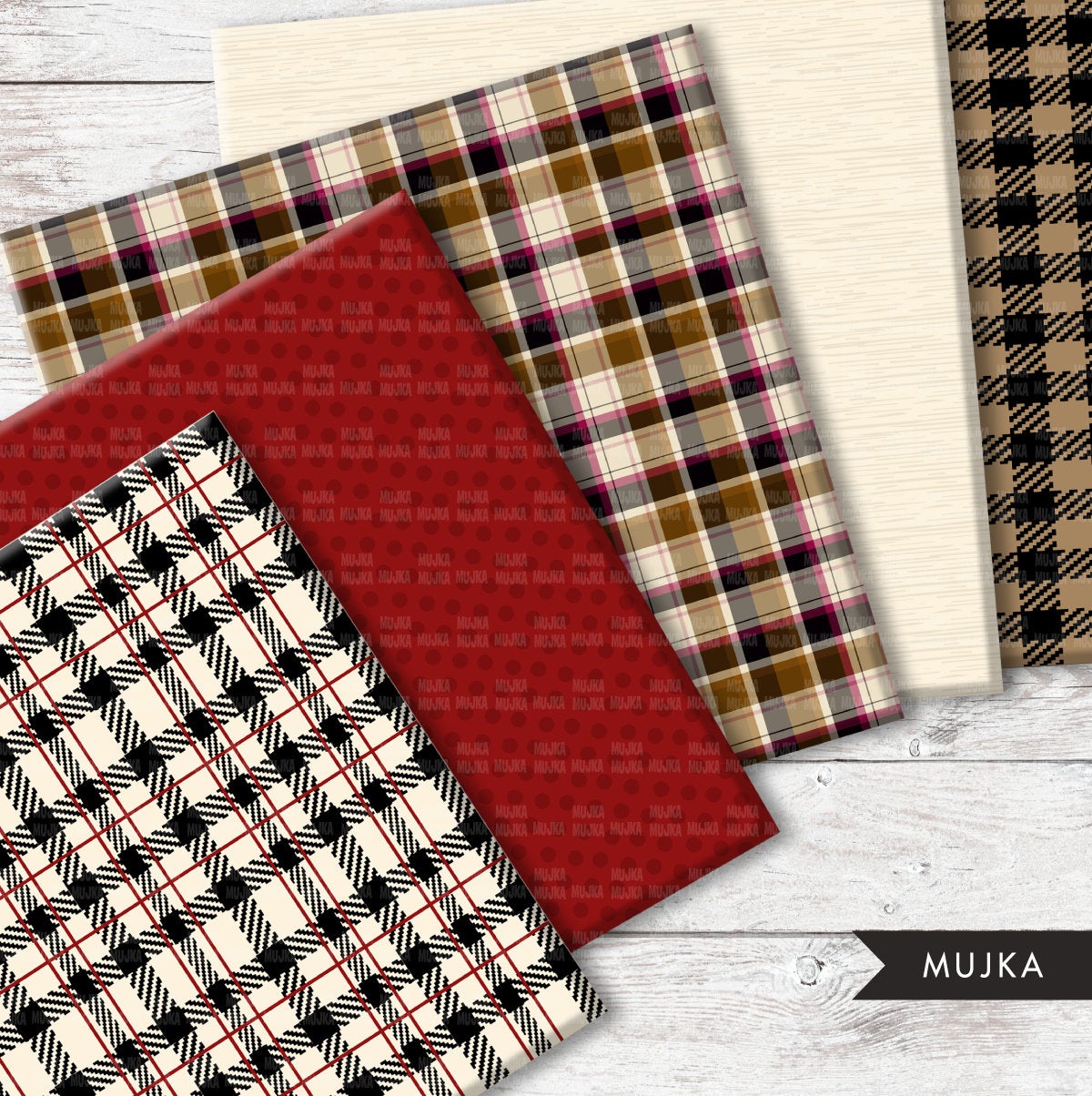 Fall digital papers, autumn seamless patterns, sublimation designs, digital papers, floral papers, geometric patterns, plaid papers