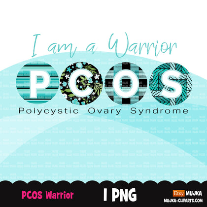 PCOS awareness png, PCOS warrior png, pcos clipart, pcos sublimation designs digital download, pcos survivor, pcos graphics, teal ribbon