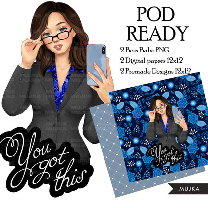 Boss babe PNG, You got this Fashion Sublimation designs, self worth graphics, leopard digital papers, businesswoman clipart, boss png
