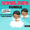 Angel Clipart Bundle, Angel kids, angel boy, angel girl, angel wings png, peekaboo angels, siblings shirts, grand kids graphics, sublimation