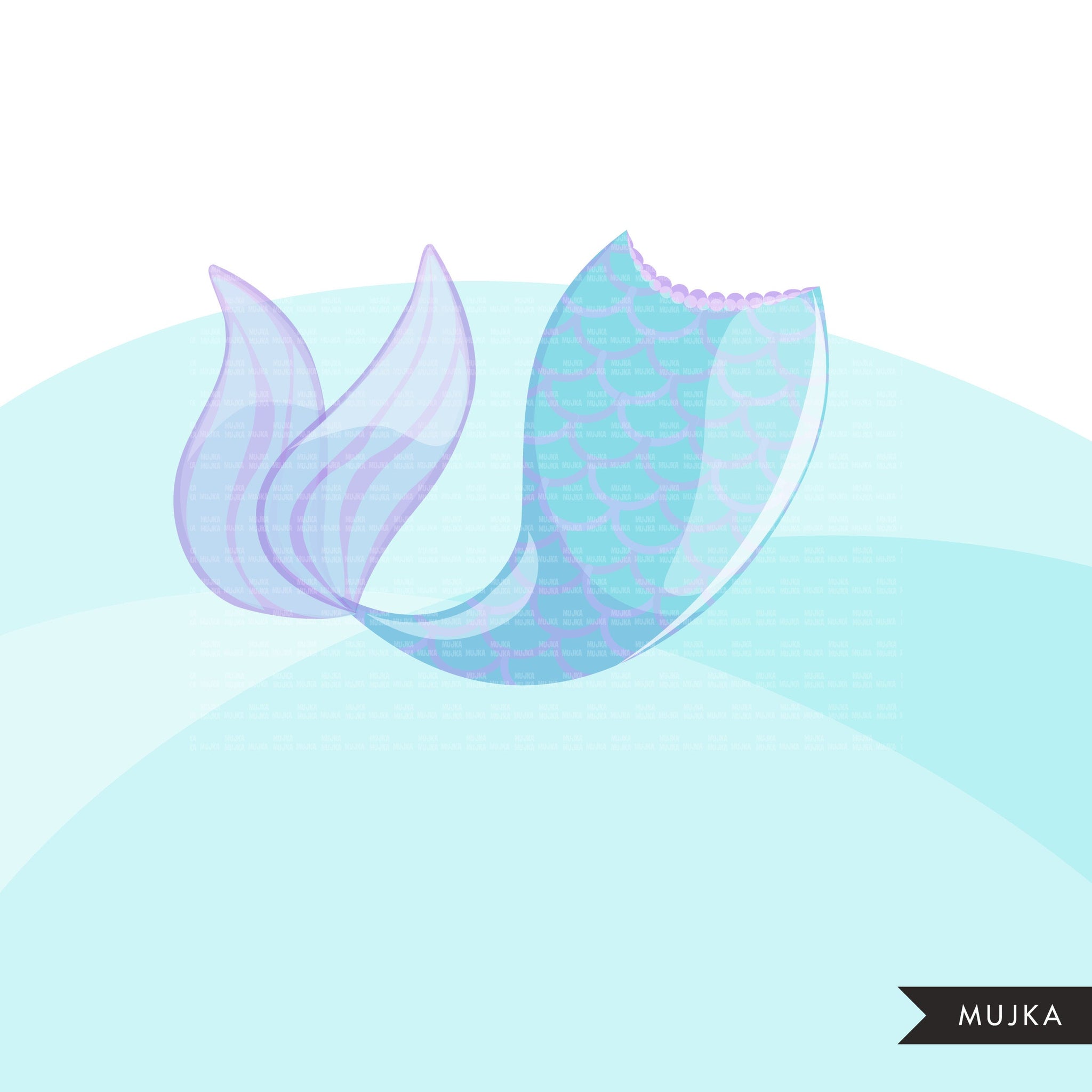 Mermaid tails clipart, mermaid scales, watercolor mermaid tail clip ar –  MUJKA CLIPARTS