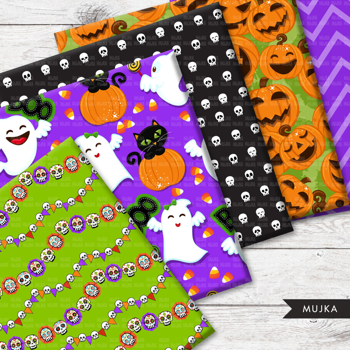 Halloween Digital Papers, Halloween seamless pattern, Halloween sublim ...