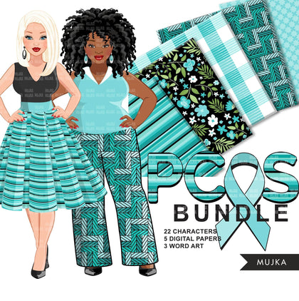 PCOS awareness png, PCOS warrior BUNDLE, pcos clipart, pcos sublimation designs digital download, pcos survivor, pcos graphics, teal ribbon