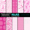 Breast Cancer digital papers, breast cancer awareness patterns, sublimation papers, pink digital papers, pink ribbon graphics, sublimation