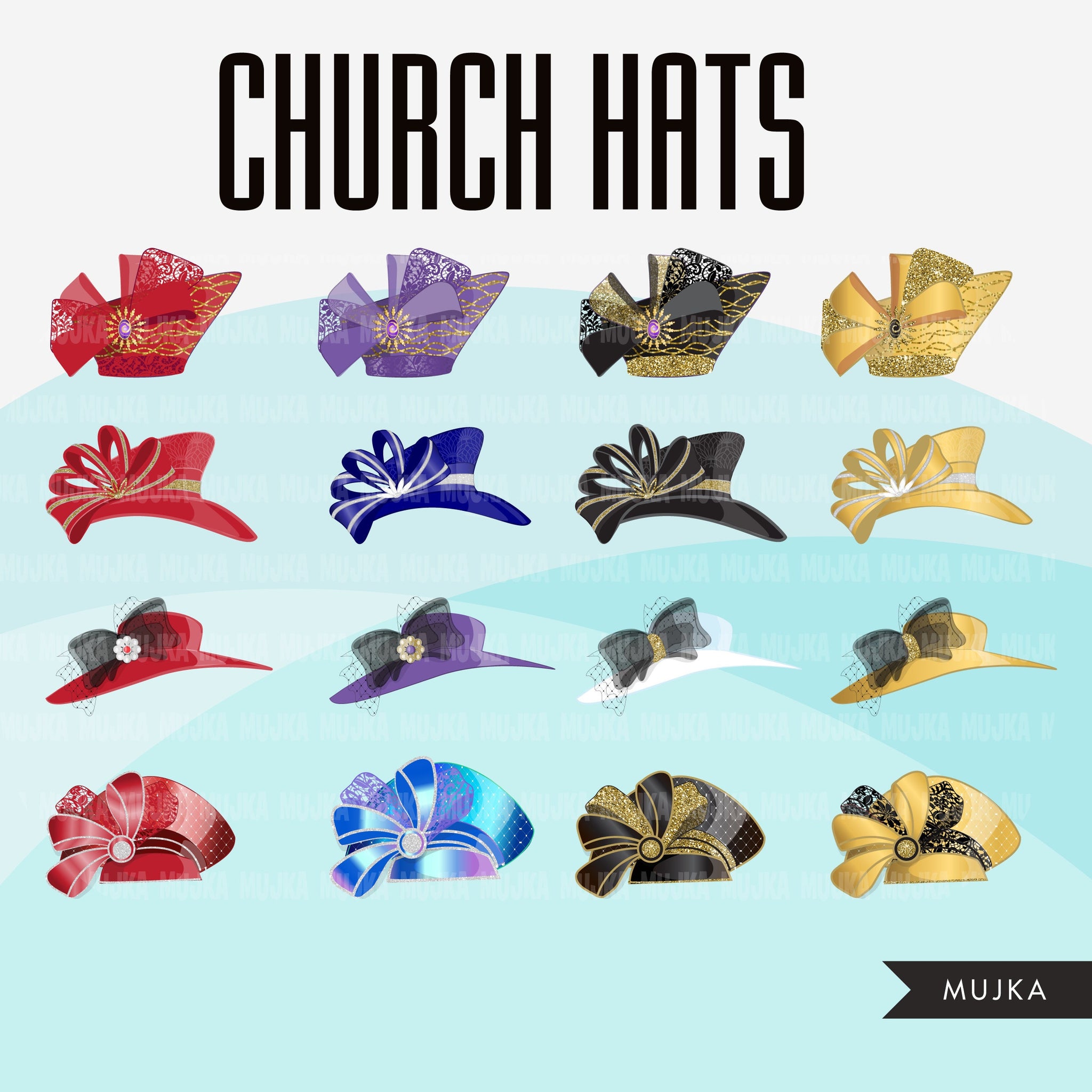 Church hats png, church lady hats clipart, church ladies, church sublimation designs digital download, black woman church hats, religious church png