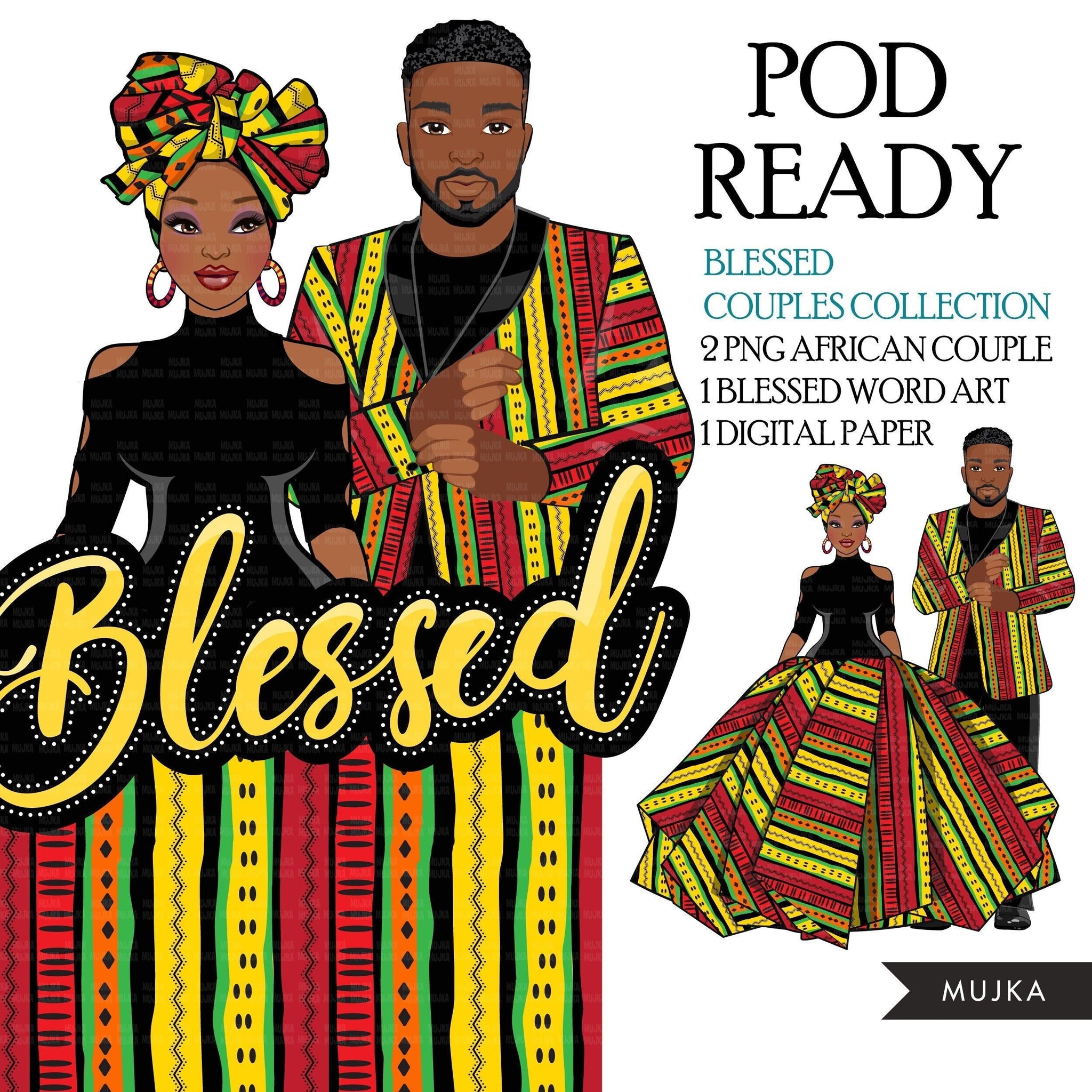 African couple png, blessed png, Juneteenth couple sublimation designs, black history