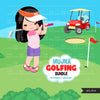 Golf clipart, golf bundle, golfing kids, golf sublimation designs, golf lovers, mini golf, sports graphics, golf cart, golf players png