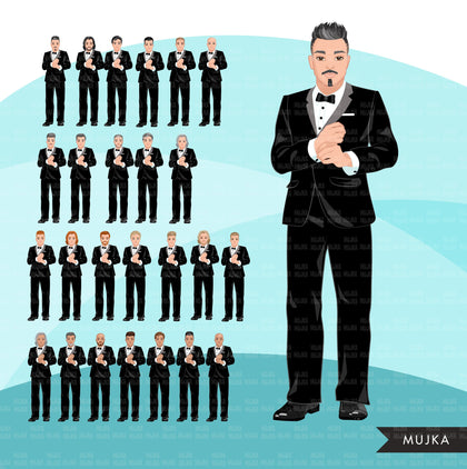 Men clipart Bundle, Latino man png, male clipart, Asian man clipart, man birthday designs, fathers day sublimation designs, Caucasian male