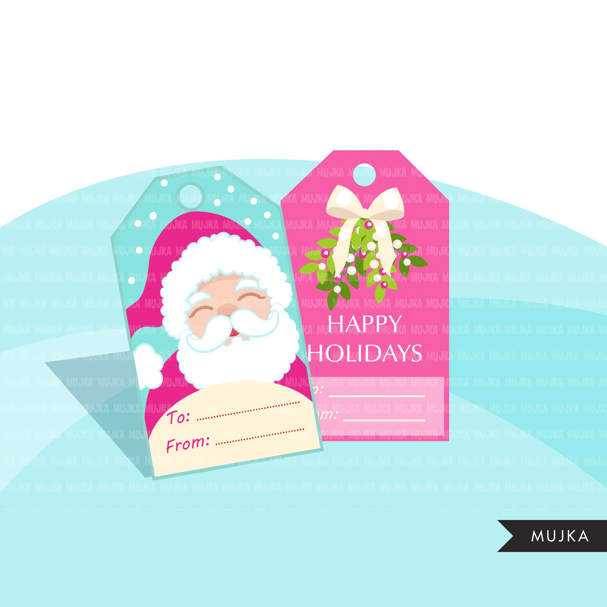 Christmas tags, printable Christmas gift tags, digital gift tags, sant ...