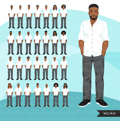 Men clipart Bundle, black man png, male clipart, latino man, man birthday designs, fathers day sublimation designs, afro male png, afro man
