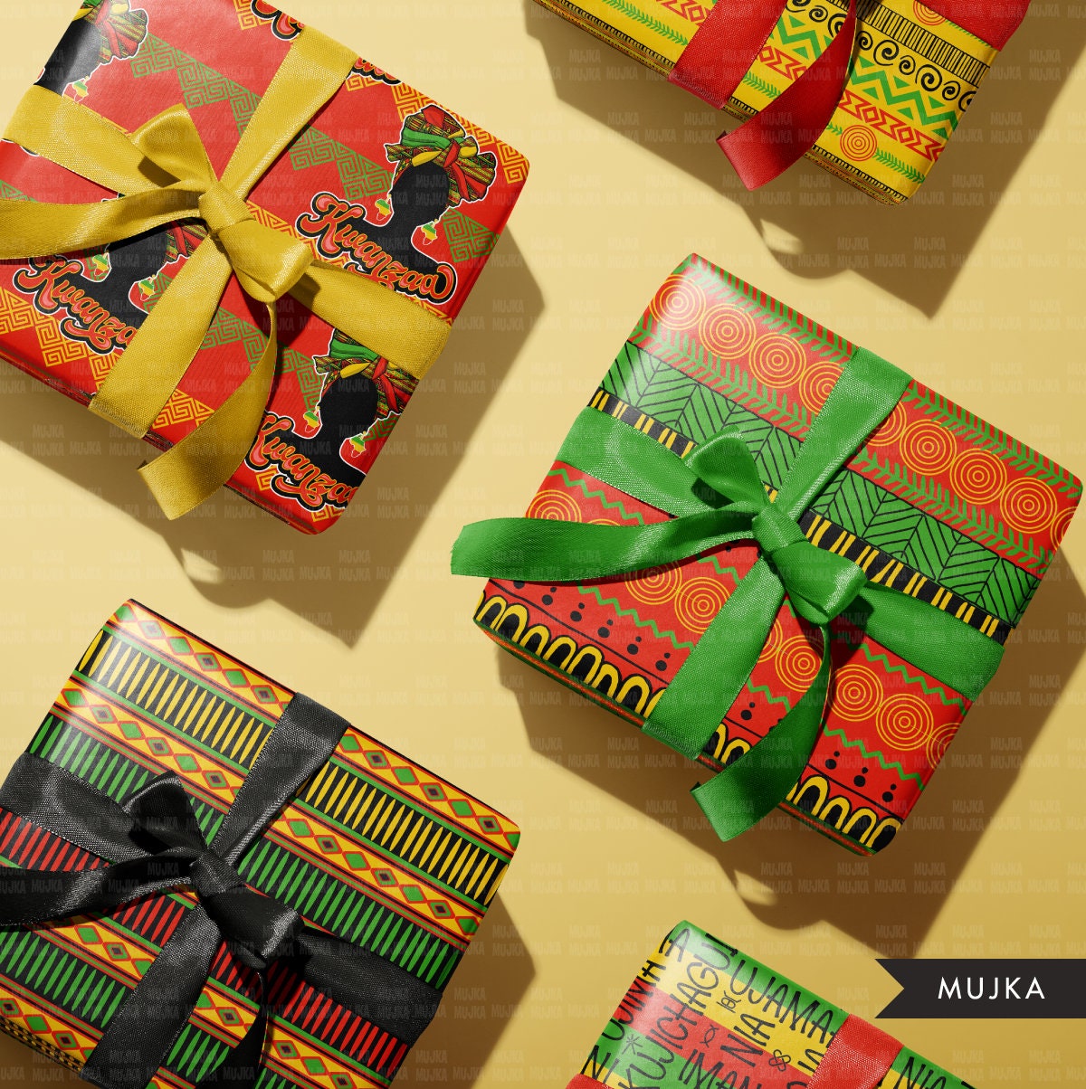 Kwanzaa Football Wrapping Paper by College Mascot Designs