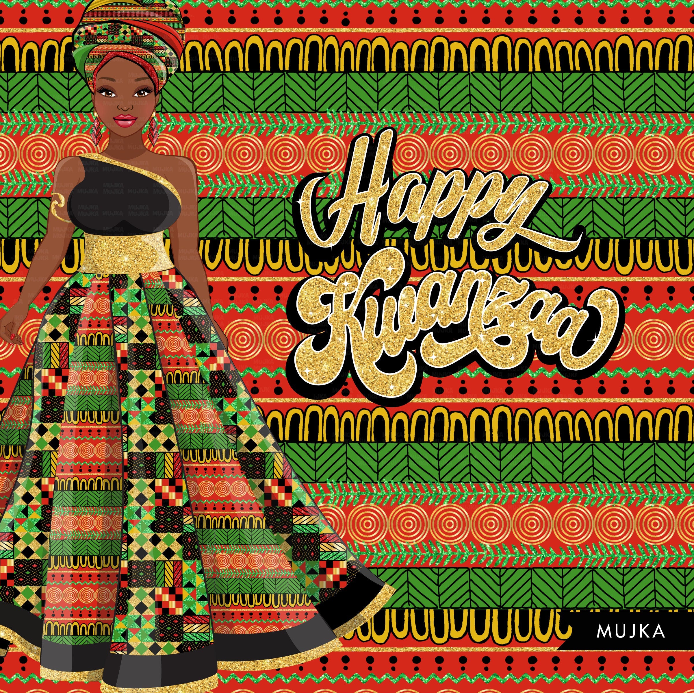 Happy Kwanzaa Ethnic African Woman Art Board Print for Sale by  blackartmatters