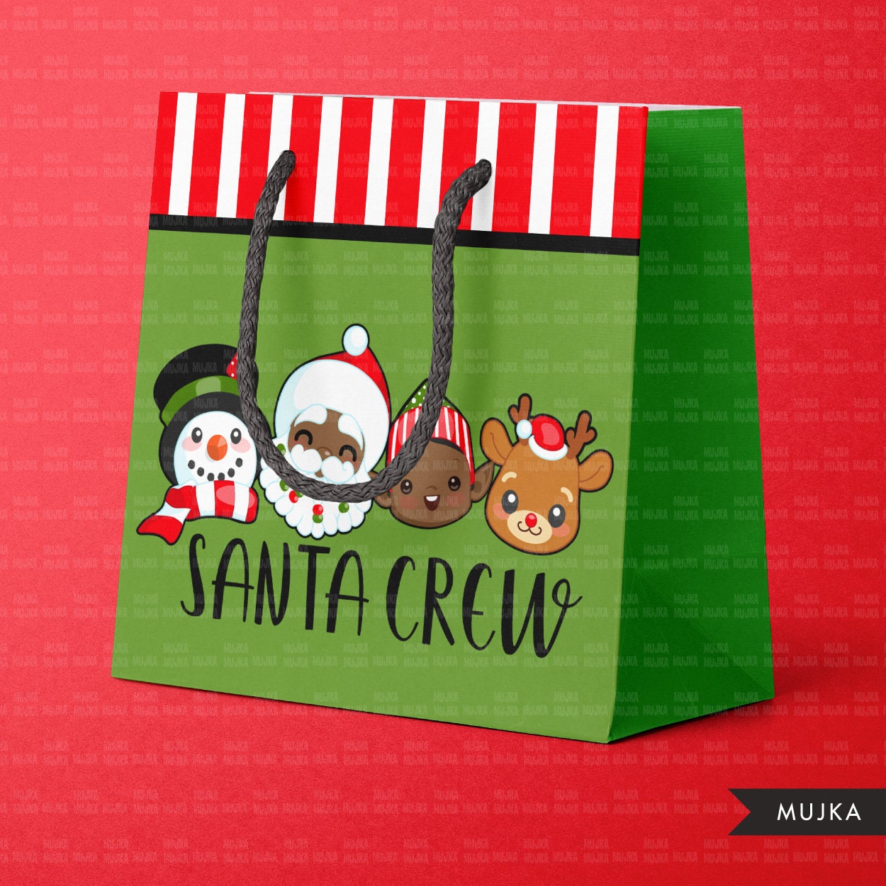 black Santa crew png, Christmas Crew clipart, black Santa clipart, Rudolph elf snowman sublimation designs, Christmas png, Christmas shirt