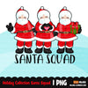 Santa squad png, Christmas squad clipart, Santa clipart, Santa sublimation designs, Christmas png, Christmas shirt, Peace love Santa png