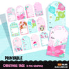 Christmas tags, printable Christmas gift tags, digital gift tags, santa digital stickers, Pink Christmas stickers, Pastel christmas tags png