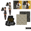 Fashion Clipart, This is your year to shine png, black woman clipart, leopard png, new year png, sublimation designs, planner png, pod ready