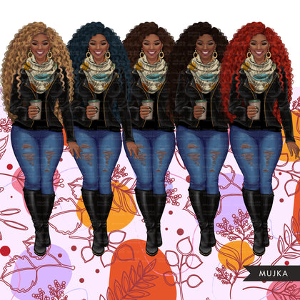 Trust your heart png, Fashion doll png, Valentine's Day clipart, Afro black woman png, denim and leather png, afro queen sublimation designs