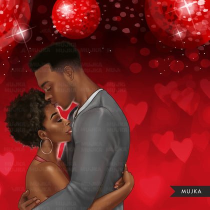 Valentine couple png, love png, African American couple Clipart, black woman png, valentines day sublimation design, planner dolls png