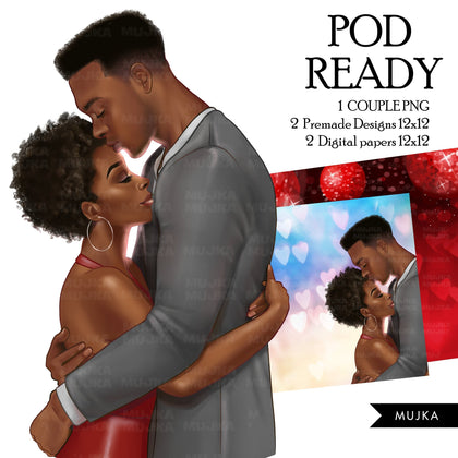 Valentine couple png, love png, African American couple Clipart, black woman png, valentines day sublimation design, planner dolls png