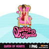 Queen of hearts png, Valentine png, queen woman clipart, sublimation designs digital, throne png, fashion doll clipart, planner stickers png