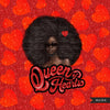 Queen of hearts Png, Fashion doll png, Valentine's Day clipart, Sexy black woman png, Watercolor background, afro queen sublimation designs