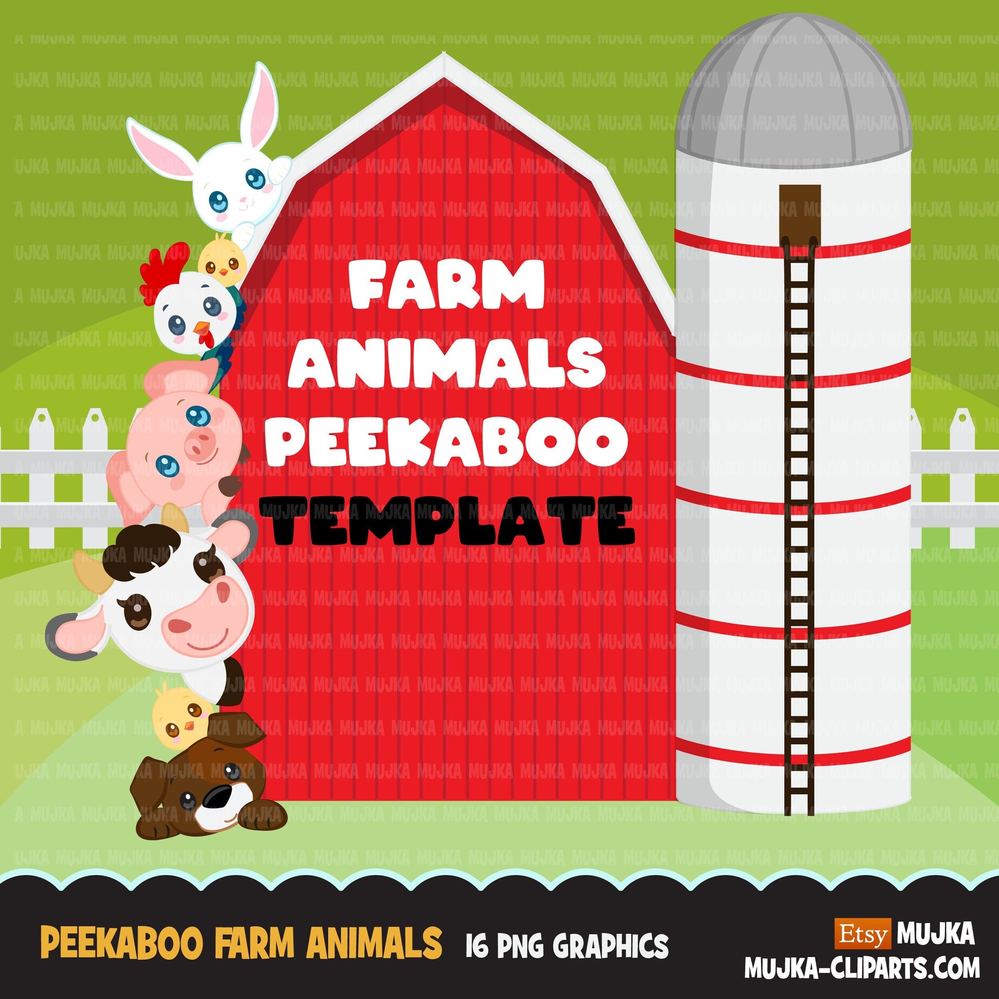 Farm png, peekaboo animals png, farm clipart, peekaboo clipart, peeking animals, easter animals png, red barn png, farm invitation templates, spring