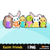 Easter png, Easter friends clipart, Easter animals png, Easter sublimation designs, spring png, bunny png, Easter shirt png, chick png