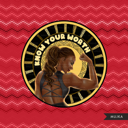 Know your worth png, Fashion doll png, Black woman png clipart, boss babe png, Mandala fashion, digital doll png, digital sublimation design