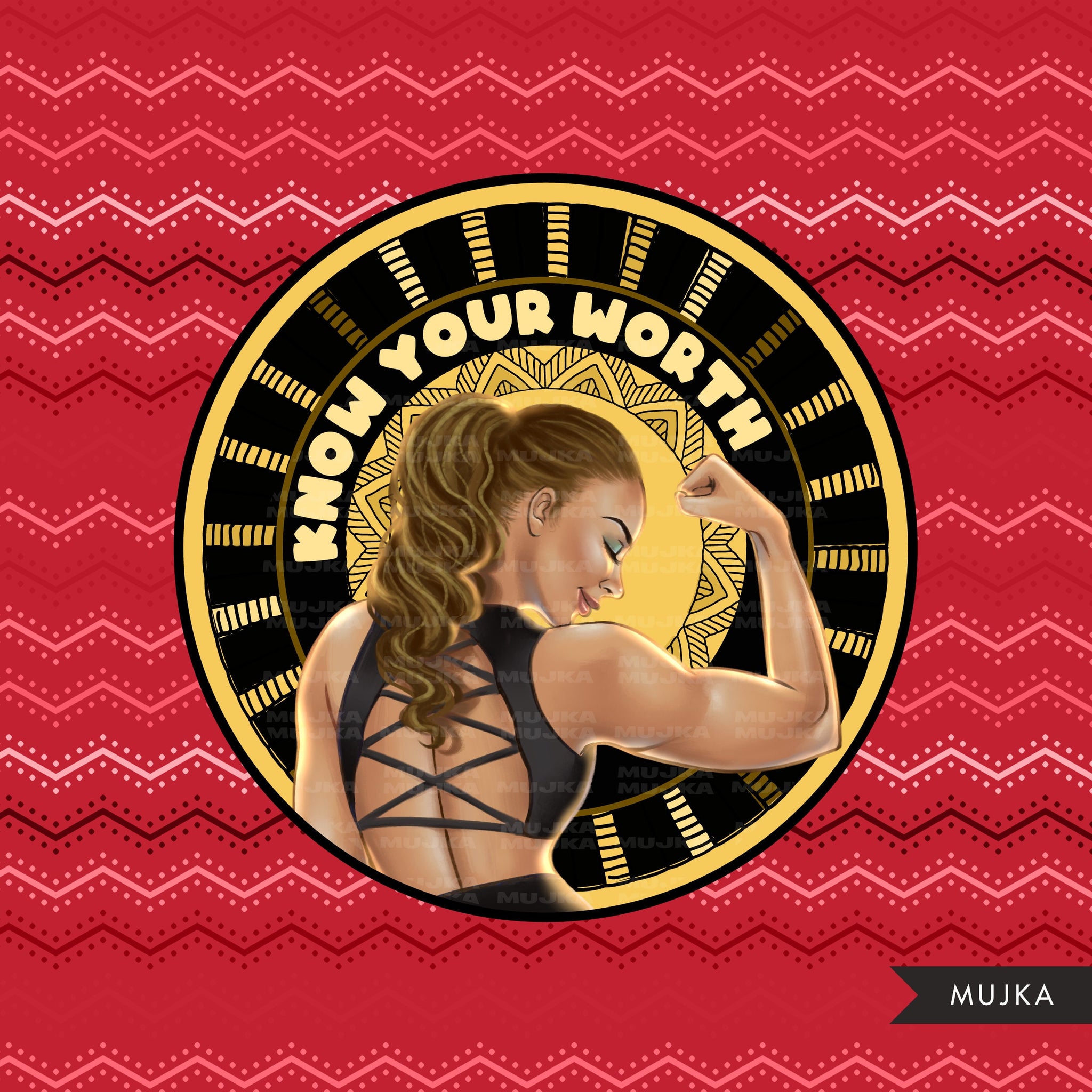 Know your worth png, Fashion doll png, Black woman png clipart, boss babe png, Mandala fashion, digital doll png, digital sublimation design