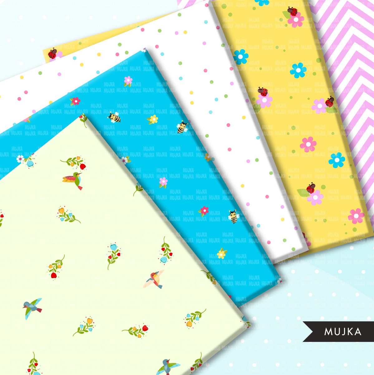 Easter Digital papers, minimalist spring digital papers, seamless