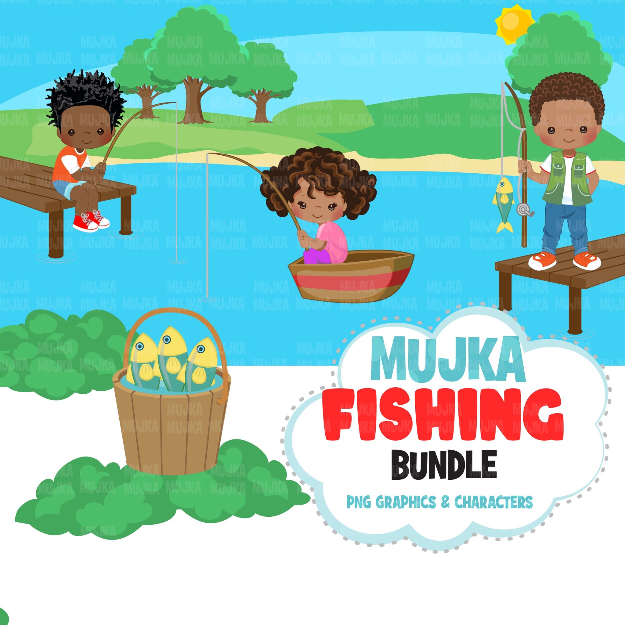 Fishing png, fishing clipart, fishing boy png, fishing girl png, vacat – MUJKA  CLIPARTS