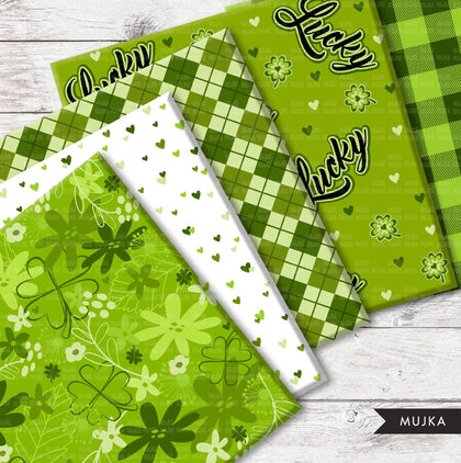 St Patricks Day digital papers, st patricks patterns, png seamless pattern, St Patricks day digital download, lucky digital png, sublimation