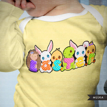 Easter png, Easter friends clipart, Easter animals png, Easter sublimation designs, spring png, bunny png, Easter shirt png, chick png