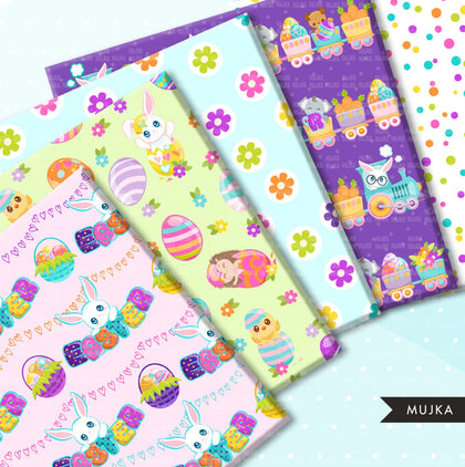 Easter Digital papers, spring digital papers, Easter seamless patterns, easter printable pattern, digital background, Easter png invitations