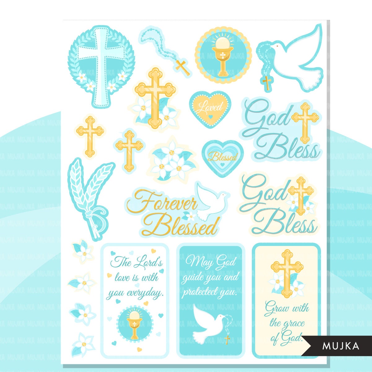 First communion bundle, religious bundle, religious png, faith png, religious stickers, faith printables, easter stickers, Bible stickers