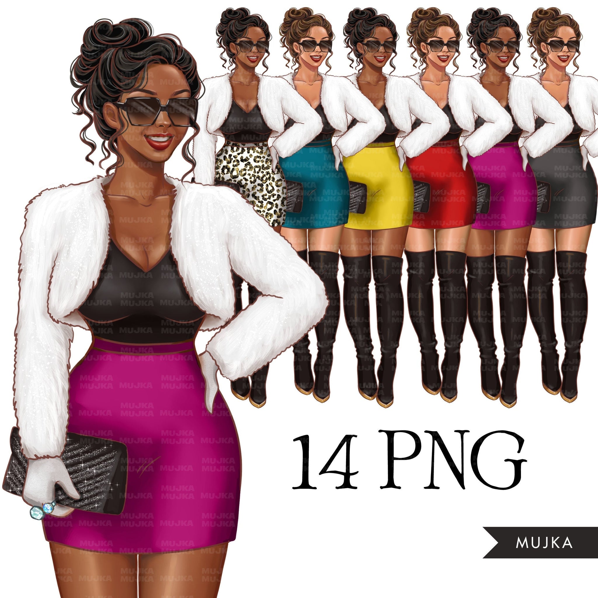 Planner Cover Clipart Journal Clip Art Afro Fashion Girl PNG