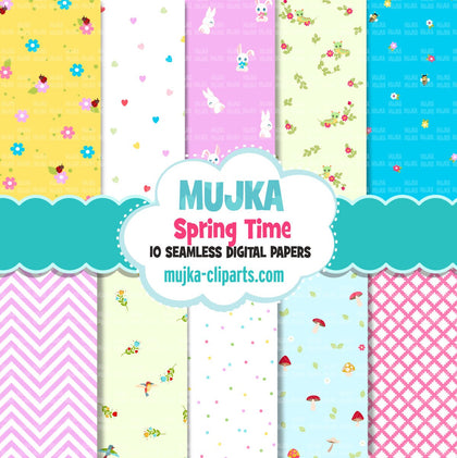 Easter Digital papers, minimalist spring digital papers, seamless patterns, floral printable pattern, digital background, floral invitations