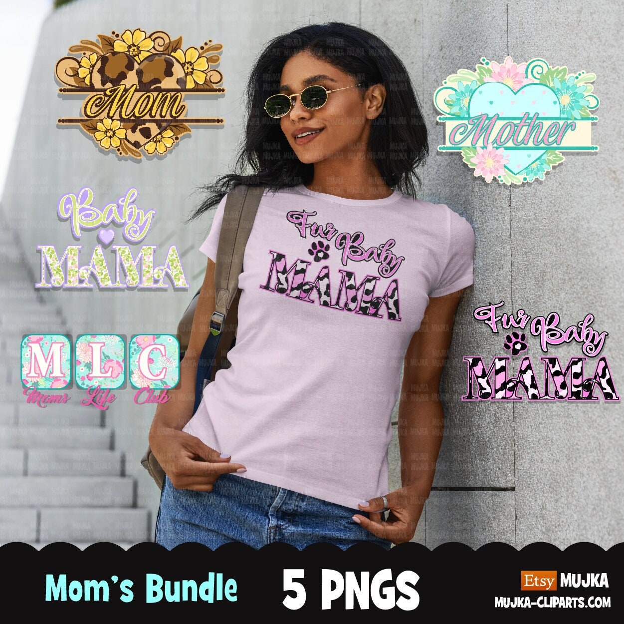 Mom Bundle, Mothers day png, baby mama, mom sublimation designs, Leopard Mom png, mom life clipart, fur baby mama png, sunflower mom png