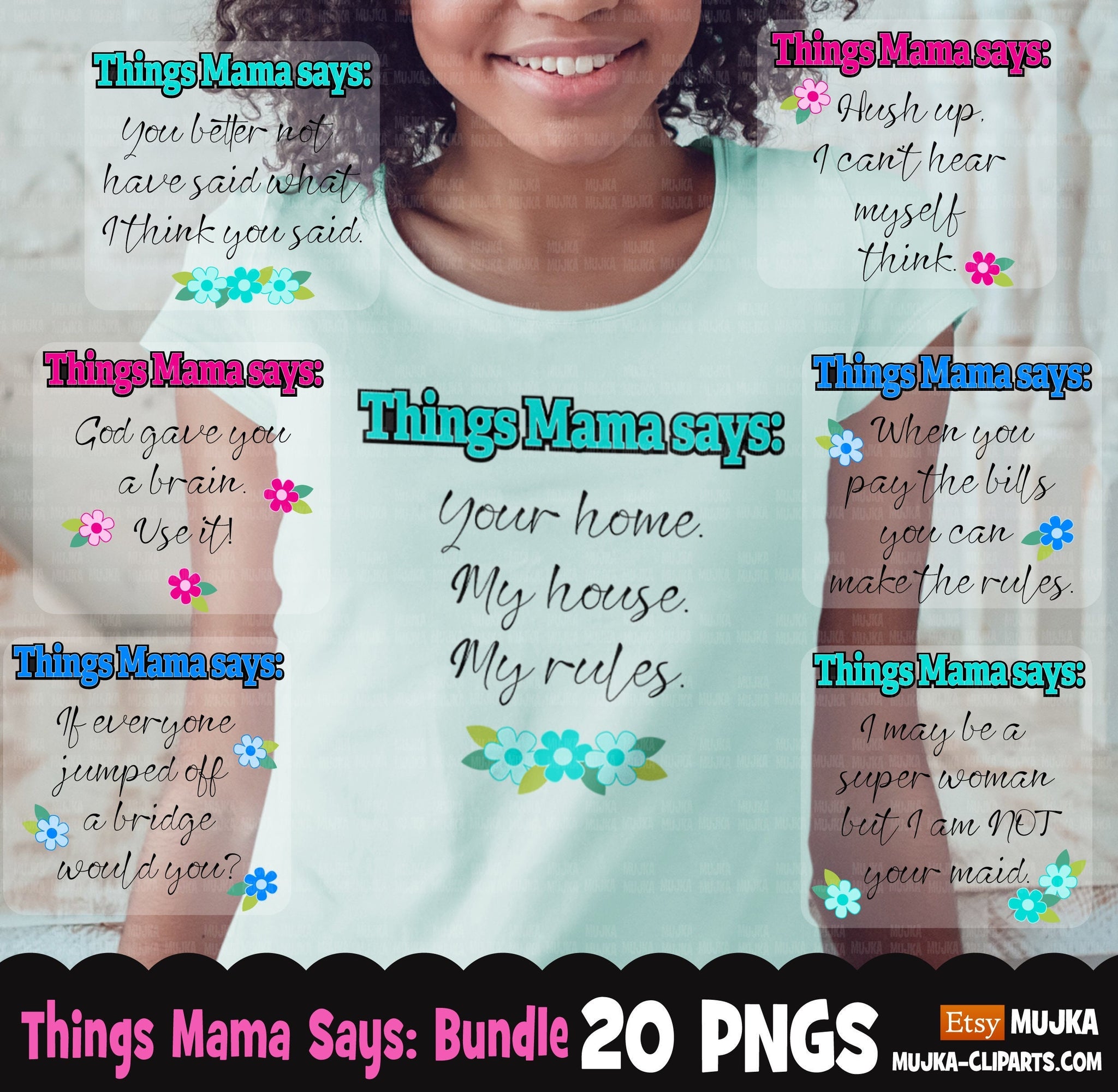 Things mama says bundle, Mothers day png, mom quotes, mom sublimation designs, mom life png, mothers day stickers, funny quotes png, mom png