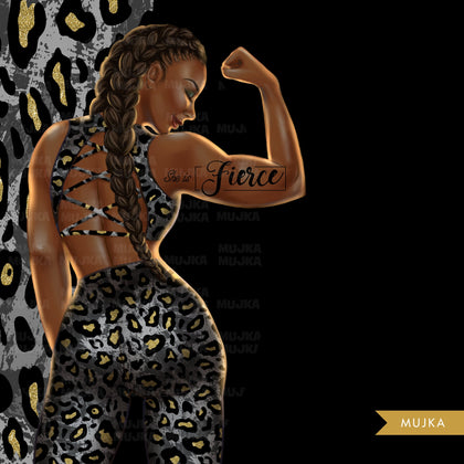 She is Strong png, fashion woman clipart, mothers day png, athletic woman png, black woman png, personal trainer png, work out png, fist png