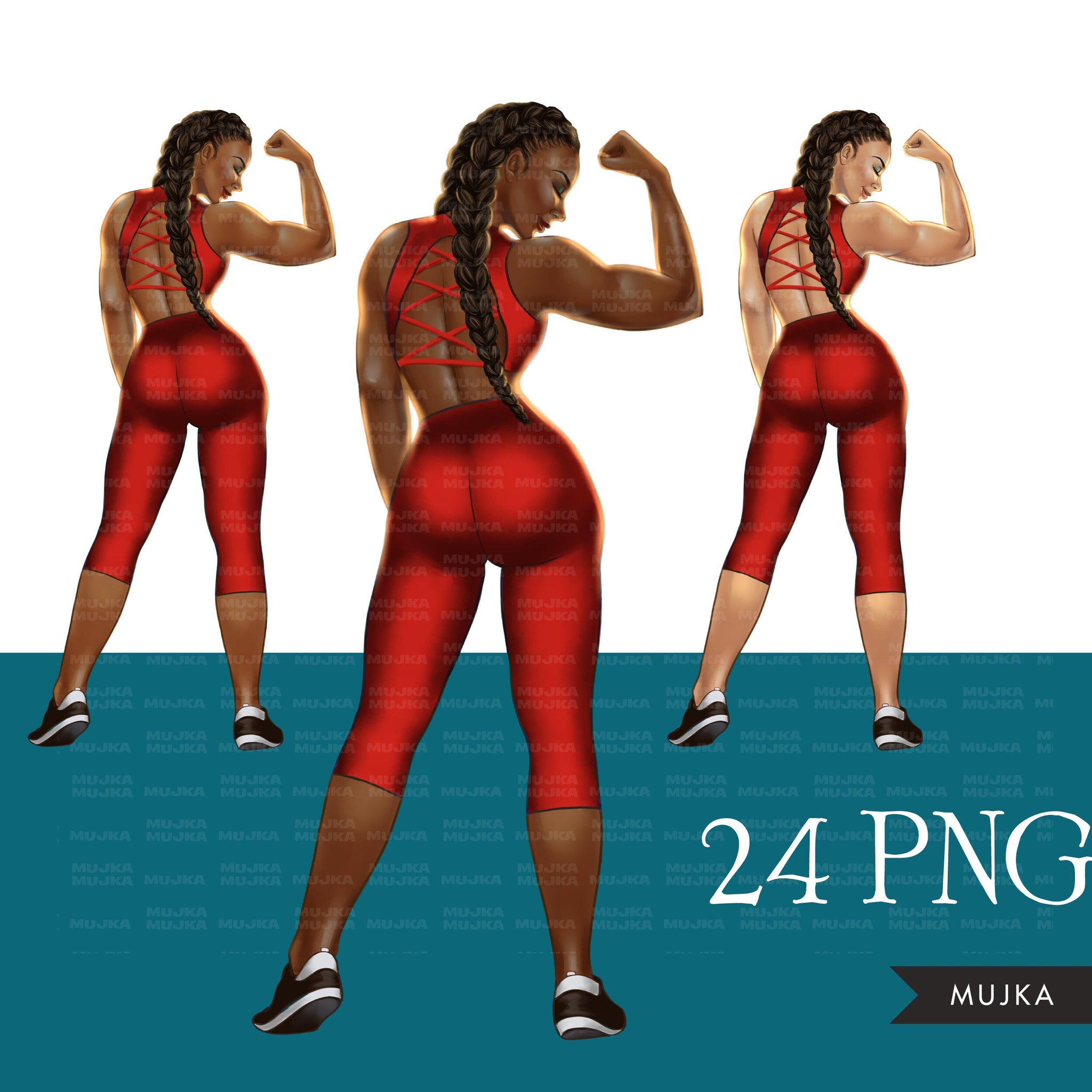 Planner girl png, Athletic woman png, personal trainer clipart, Black Girl Planner Stickers, Black Women, latino woman clipart, digital doll