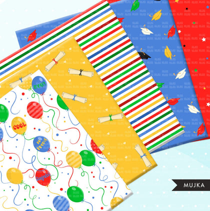 Graduation digital papers, School Digital papers, seamless graduate patterns, school printable pattern, digital background, teacher gifts