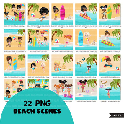Beach png, beach clipart, beach bundle, summer backgrounds, beach boy png, beach girl png, summer activity, sublimation designs, kids bundle