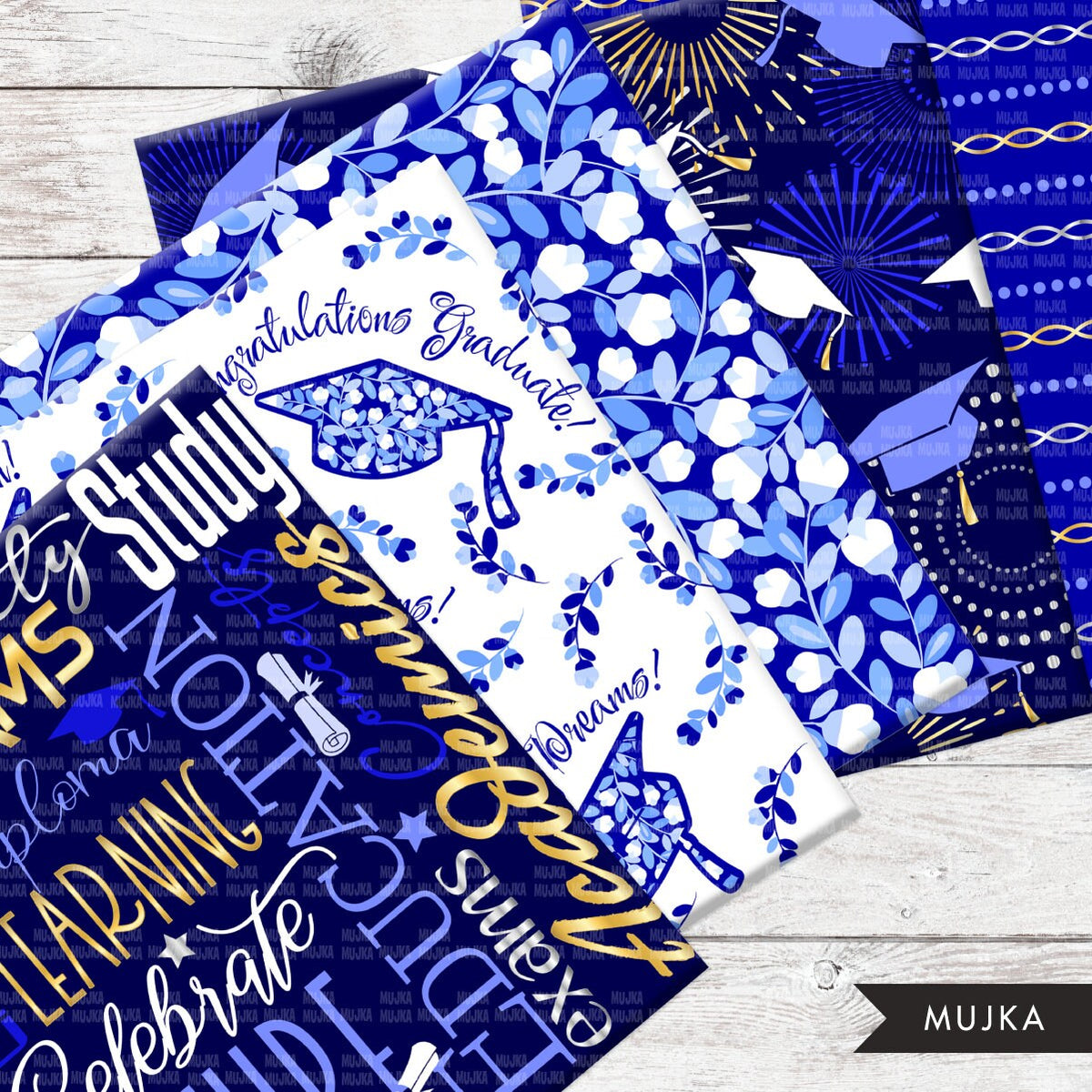 Graduation digital papers, school patterns, graduates patterns, seamle ...