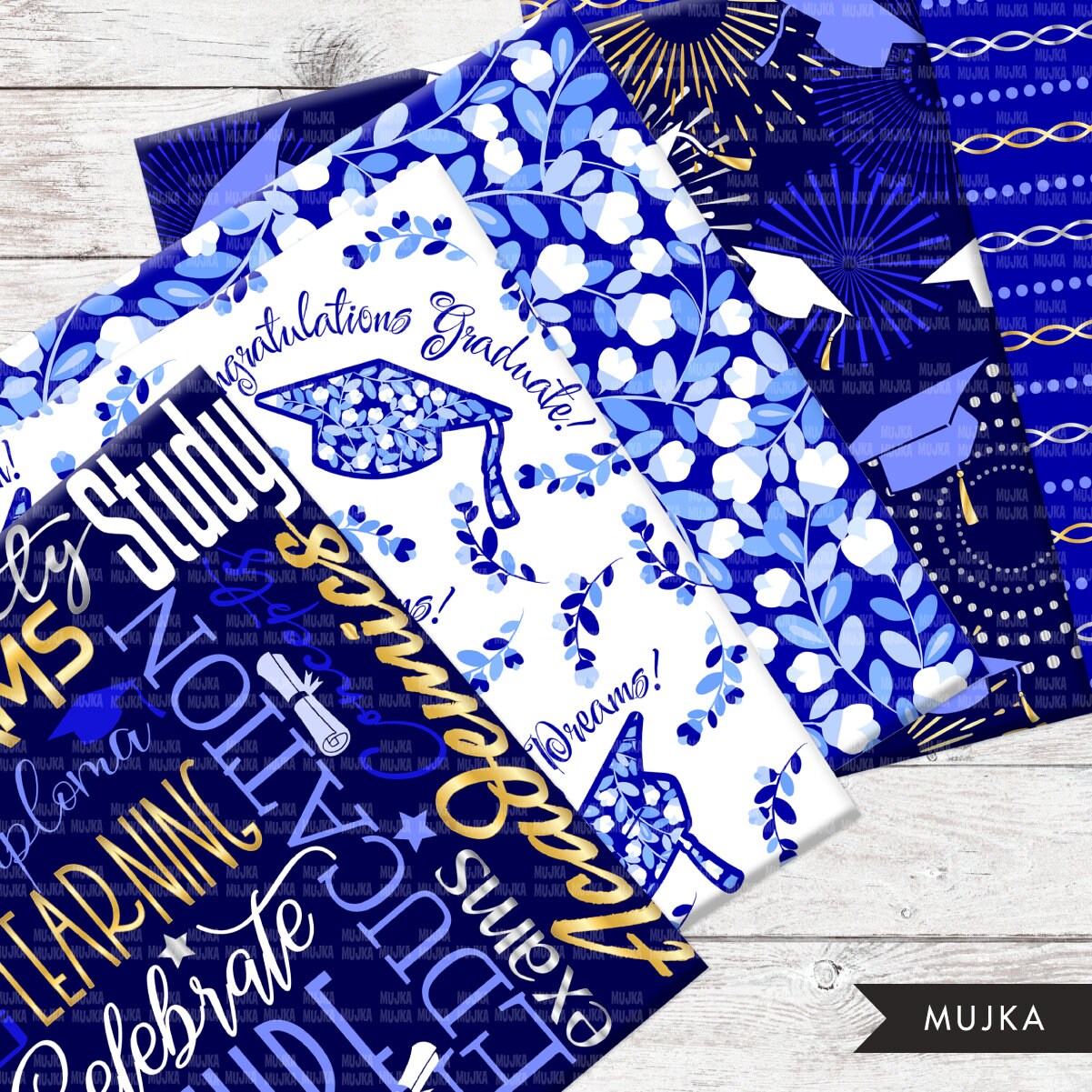 Graduation digital papers, school patterns, graduates patterns, seamle ...