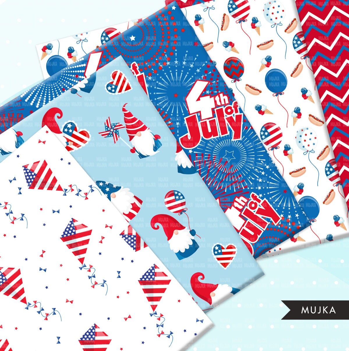 4th of JULY Digital papers, 4th of July Png, America png, USA patterns, independence day png, celebration png, freedom png, American pattern